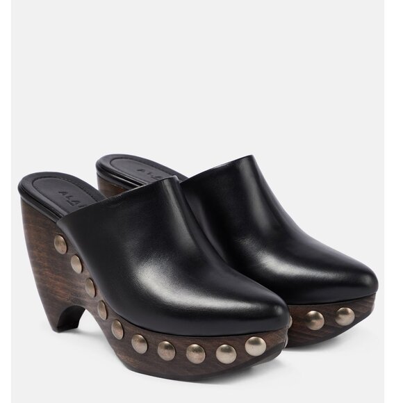 Alaia Le Sabot Black Studded Leather Clogs / Mules EU 40 US 10 - Picture 13 of 14